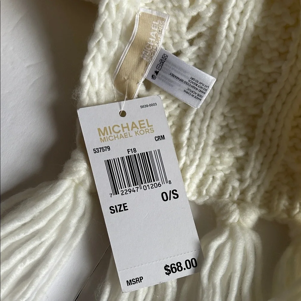 NWT Michael Kors Cable Knit Scarf in Ivory